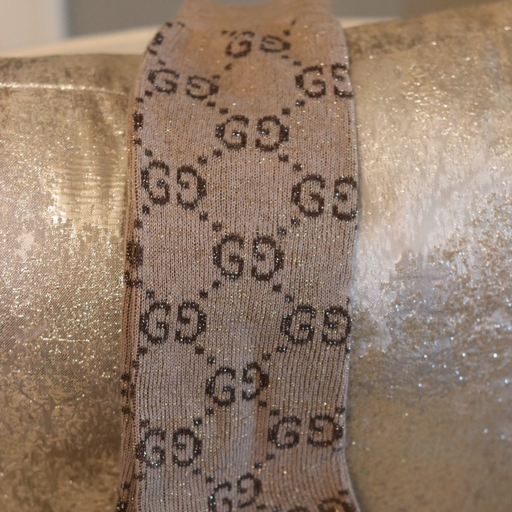 Authentic Gucci Socks (Woman) Lamé GG socks